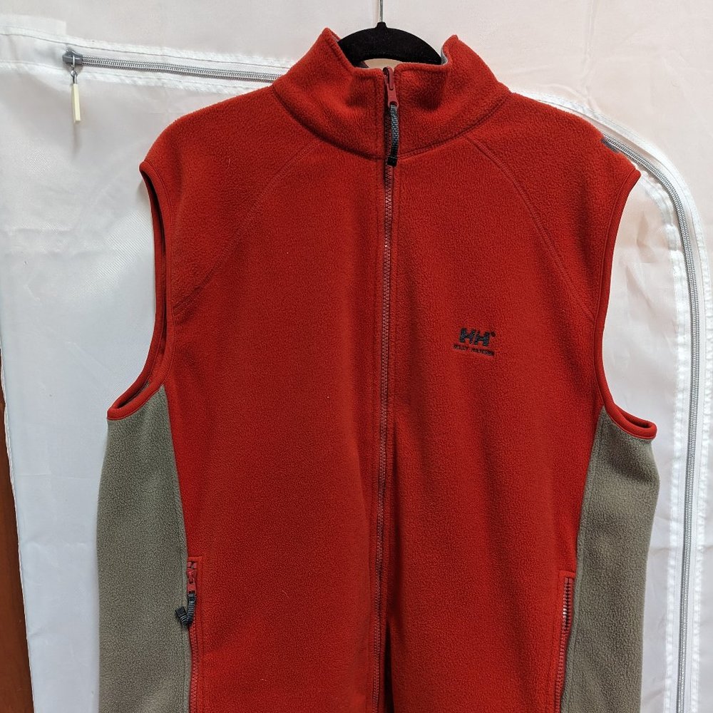 Helly Hansen Men's Fleece Vest, Full Zip, Zippered pockets, Red, Size XXL